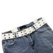 Deals on Gift for Holiday!2-Row Metal Grommets Canvas Long Casual Belt