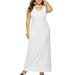 UKAP Women Stretch T Shirt Dress Oversized Sleevesless Boho Long Dresses Plus Size Casual O Neck Plain Tank Maxi Dresses Loungewear