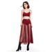 Ever-Pretty Womens Empire Waist See-Through A-Line Skirt for Women 01129 Red US10