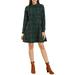 Allegra K Junior's Plaid Button Up Point Collar Fit and Flare Dress
