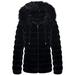 Giolshon Women's Double Sided Puffer Coats Faux Fur Jacket with Fur Collar XL