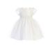 Off White Sequin Lace Floral Waist Trim Flower Girl Dress Baby Girls