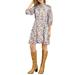 Allegra K Junior's Tie Neck Bubble Sleeve Elastic Waist Floral Dress