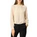 Allegra K Women's Work Ruffle Trim Neckline Solid Shirt Button Decor Top Blouse