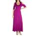 24/7 Comfort Apparel Women's Half Sleeve Open Shoulder Maxi Dress