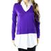 Lauren Ralph Lauren NEW Purple White Womens Small S Collared Sweater