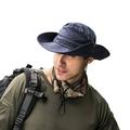 Jiayi Wide Brim Sun Hat for Men Outdoor Sun Protection Boonie Summer Hat for Safari Hiking Fishing Cycling