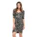 MBJ WDR1354 Womens Print Tulip Bodycon Dress-Made in USA M SHARP_TAUPE