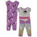 Nickelodeon Baby Girls Purple "Princess Knight" 2 pair 2pc Pajama set