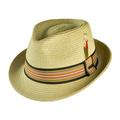 Ridley Toyo Straw Trilby Fedora Hat - XXL - Natural