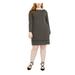 MICHAEL KORS Womens Black Printed Long Sleeve Above The Knee Shift Dress Size 1X