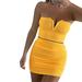 Women's Ruched Cami Crop Top Bodycon Skirt 2 Piece Outfits Dress