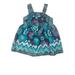 Infant Girls Blue Flower & Chevron Sun Dress Floral Summer Dress