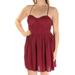 AMERICAN RAG $69 Womens New 1444 Red Spaghetti Strap Fit + Flare Dress XL B+B