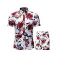 Colisha Men's Floral 2 Piece Tracksuit Casual Button Down Short Sleeve Hawaiian Shirt and Shorts Set Loungewear Pajama Outfit