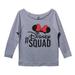 Womens Disney 3/4 Sleeve â€œ#Disney Squad" Disney World Sweat Shirt Gift X-Large, Heather Grey