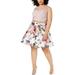 City Studio Womens Plus Floral Lace Crop Top Dress