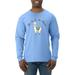 Fa la la la llama Xmas Ilama Christmas Mens Long Sleeve Shirt, Light Blue, Small