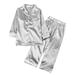 Kids Satin Pajamas Set Long Sleeve Sleepwear Silk Nightwear Girls Boys Pjs Silk Pajamas Kid Unisex Pjs for Toddlers