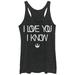 Women's Star Wars Love You I Know Rebel Symbol Racerback Tank Top Black Heather Small