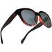 Bi-Focal Sun Readers Oversize Round Audrey Hepburn Sunglasses Matte Black Demi Burgundy - 2.75 / Burgundy