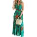 UKAP Women Dress Beach Maxi Dress Boho Floral Swing Dress Sleeveless V-neck Blouse Shirt Sundress Casual Loose Dress