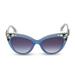 Shop LC 100% UV Protection Corsica Runway Blue Dusty Blue Cat-Eye Sunglasses with Cleaning Cloth and Protective Carrying Case 52mm