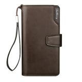 Chicuu Men Money Clip Wallet PU Leather Solid Trifold Capacity Multifunction Business Card Holder Cell Phone Bag