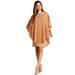 Fanny Fashion Womens Taupe Crew Neck Chiffon Overlay Evening Gown