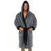 Men Long Sleeve Hooded Bathrobe Soft Lounge Wear Housecoat Warm Gown Robe Winter