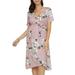 Pregnant Women Maternity Nursing V Neck Casual Summer Short Sleeves Floral Dress