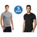 Fruit of the Loom Men's Cotton Crew-Neck Tagless Undershirts Tanks T-Shirts (Black & Grey Cotton Undershirts, XX-Large)