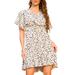 Summer Casual Formal Dress Short Sleeve Floral High Low V-Neck Women's Floral Print A-Line Short Sleeve V Neck Flowy Party Sexy Empire Waist Dress