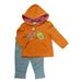 Kids Headquarters Infant Girl Orange Bird Hoodie Sweatshirt Gray Leggings