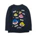 Jumping Beans Baby Shark Toddler Boys Blue Long Sleeve Tee Shirt T-Shirt