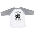 Boys or Girls Beard Baseball Tee â€œIf Your Dad Doesn't Have A Beard You Have Two Moms" Toddler 4T, Grey