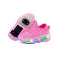 LUXUR Roller Shoes Roller Skates Shoes Girls Boys Wheel Shoes Kids Wheel Sneakers Roller Sneakers Shoes with Wheels
