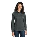 Port Authority Adult Female Women Plain Long Sleeves Shirt Steel Grey 4X-Large