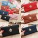 Womens Trendy PU Leather Clutch Wallet Long Card Holder Purse Box Handbag Bag Envelope Wallet Card Button Clutch Purse Long