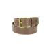 Brown Belt with Contrast Stitching and Center Bar Buckle