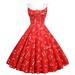 Women Sleeveless 1950s Housewife Evening Party Prom Dress