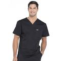 Cherokee Workwear Professionals Scrubs Top for Men V-Neck Plus Size WW675, 2XL, Black