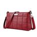YIWULA Women Handbag Leather Plaid Messenger Bag Shoulder Small Square Package Rd