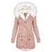 Ladies Autumn And Winter New Slim Zipper Hooded Thick And Comfortable Mid-Length Cotton Jacket