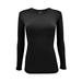 Natural Uniforms Women's Under Scrub Tee Crew Neck Long Sleeve T-Shirt (Black, Medium)