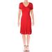 Lauren Ralph Lauren Womens Knit V-Neck Sweaterdress Red M