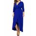 Colisha Summer Wrap V Neck High Low Hem Dress Women Plain Ruffle Swing Beach Maxi Dress Plus Size Elegant Dress