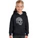 LA Pop Art Girl's Word Art Hooded Sweatshirt - Dead Inside Skull