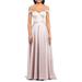 XSCAPE Womens Beige Solid Sleeveless Off Shoulder Full-Length Fit + Flare Evening Dress Size 2