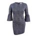 Calvin Klein Women's Bell-Sleeve Plaid Ponte-Knit Dress